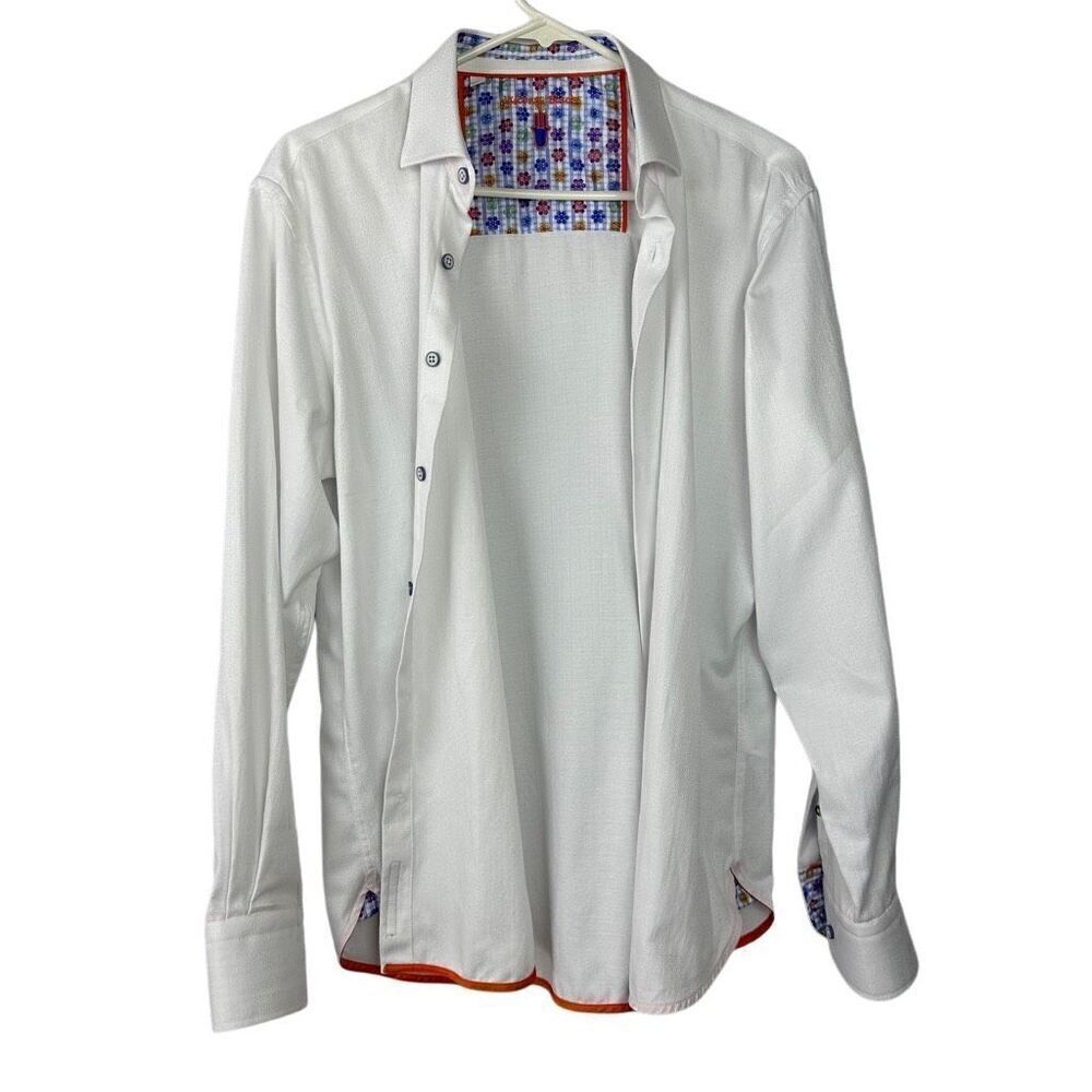 VISCONTI MEN'S SIGNATURE SERIES LIMITED EDITION L/S WHITE DRESS SHIRT SZ/M
